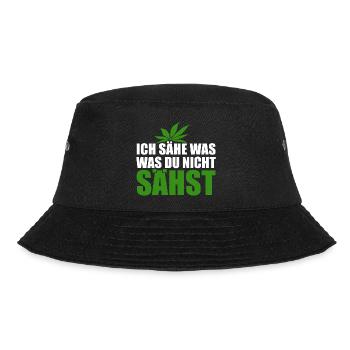 Cannabis, Ich sähe was was du nicht sähst, Hanf - Bucket Hat - Schwarz - Vorne - Lela (165cm)