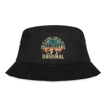 Geburtstagsgeschenk Januar 1981 - January 1981 - Bucket Hat - Schwarz - Vorne - Lela (165cm)