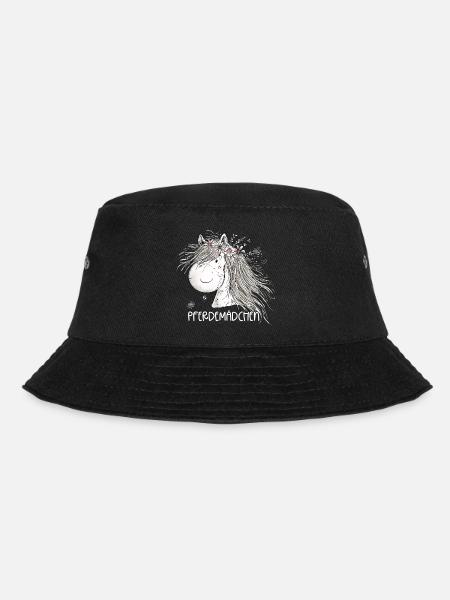 Horse Girl Pferdemädchen Pferde Cartoon - Bucket Hat - Schwarz