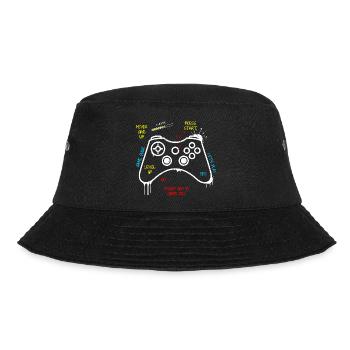 Gamer Controller Graffiti - Bucket Hat - Schwarz - Vorne - Lela (165cm)