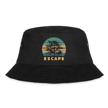 Escape Wald Design – Retro Natur Adventure Logo - Bucket Hat - Schwarz - Vorne - Lela (165cm)