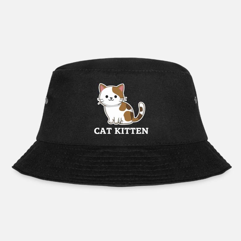 Adorable Cat Kitten - Bucket Hat - black
