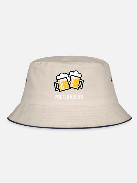 Polterabend (JGA Bier Bayrische Bierkrüge / 3C) - Bucket Hat - Natur/Navy - Vorne