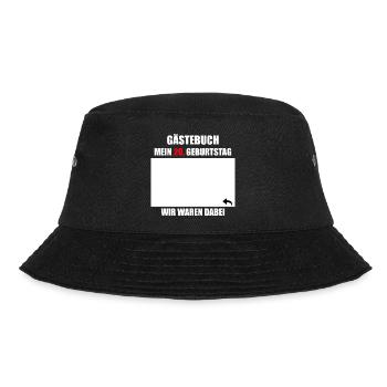 Unterschriften zum 20. Geburtstag - Gästebuch - Bucket Hat - Schwarz - Vorne - Lela (165cm)