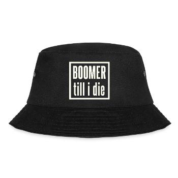 Boomer to the end lettering - Bucket Hat - black - Front - Lela (165cm)