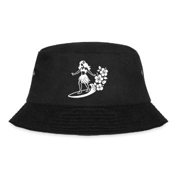 Fille hawaïenne avec motif d’hibiscus - Bob - noir - Devant - Lela (165cm)