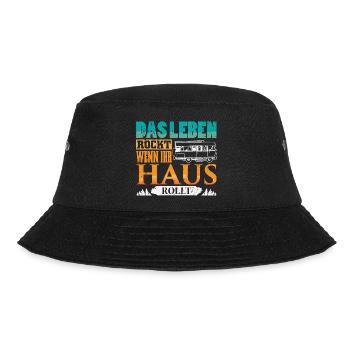 Camper Camping Wohnwagen Spruch - Bucket Hat - Schwarz - Vorne - Lela (165cm)