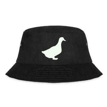 Elegante Gans Silhouette auf Vintage Hintergrund - Bucket Hat - Schwarz - Vorne - Lela (165cm)