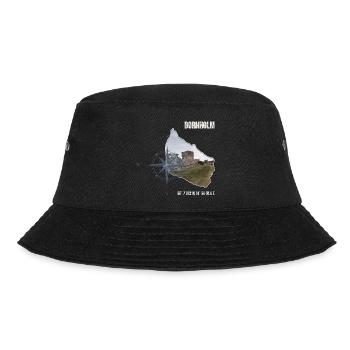 Bornholm Kompass Hammershus Koordinaten - Bucket Hat - Schwarz - Vorne - Lela (165cm)