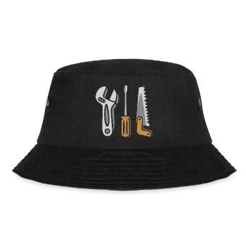 Werkzeug Set – Heimwerker Design - Bucket Hat - Schwarz - Vorne - Lela (165cm)