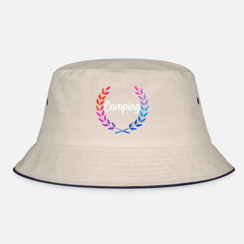 Camping Farblaurel Script Bucket Hat
