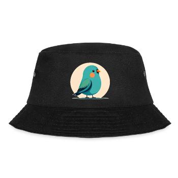 Small green-blue bird - Bucket Hat - black - Front - Lela (165cm)
