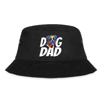 Boxer Dog Dad Colorful Watercolor Design - Bucket Hat - black - Front - Lela (165cm)