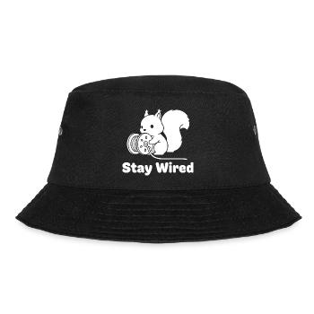 Stay Wired Squirrel - Bucket Hat - black - Front - Lela (165cm)