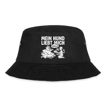 Men's Dog T-Shirt - My Dog Loves Me Saying - Bucket Hat - black - Front - Lela (165cm)