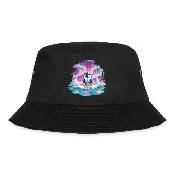 Pinguin auf Eis mit pinkem Drink - Bucket Hat - black - Front - Lela (165cm)
