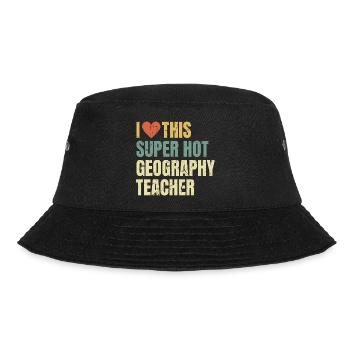 Ich liebe diesen super heißen Geografielehrer - Bucket Hat - Schwarz - Vorne - Lela (165cm)