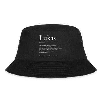 Lukas Wörterbuch Erklärung Vorname Lukas - Bucket Hat - Schwarz - Vorne - Lela (165cm)