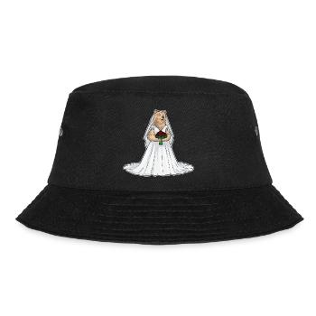 Bear Bridal Roses Wedding - Bucket Hat - black - Front - Lela (165cm)