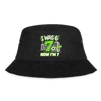 67 Six Seven Soccer Birthday Boy 7 Jahre - Bucket Hat - Schwarz - Vorne - Lela (165cm)