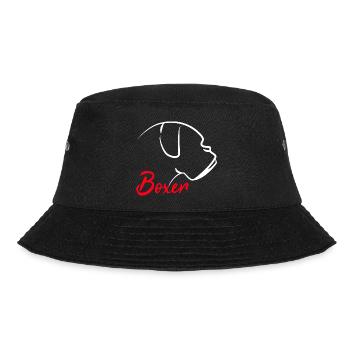 Boxer Hund Hundehalter - Bucket Hat - Schwarz - Vorne - Lela (165cm)