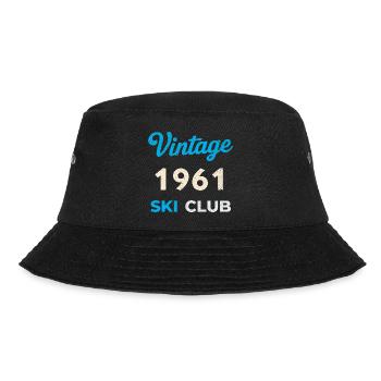 Vintage 1961 – Ski Club Retro Birth Year Gift - Bucket Hat - black - Front - Lela (165cm)