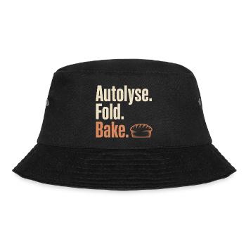 Autolyse Fold Bake Pie Typography - Bucket Hat - black - Front - Lela (165cm)