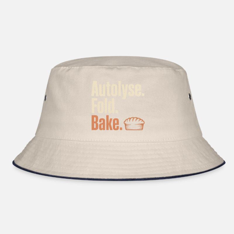 Autolyse Fold Bake Pie Typografie Bucket Hat