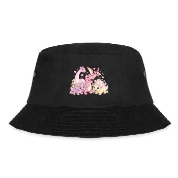 Cute Girl Dino Troop - Bucket Hat - black - Front - Lela (165cm)