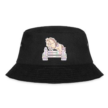 Pastel horse jumping obstacle - Bucket Hat - black - Front - Lela (165cm)