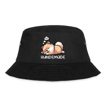Hundemüde Zwergspitz Zwergspitze Spitzhund Spitz - Bucket Hat - Schwarz - Vorne - Lela (165cm)