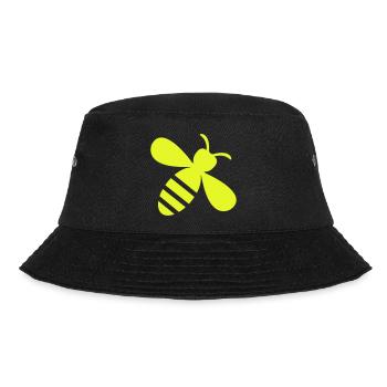Neon Bee Yellow on Black - Bucket Hat - black - Front - Lela (165cm)