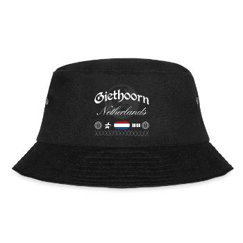 Giethoorn Niederlande Streetwear Reise Souvenir - Bucket Hat - Schwarz - Vorne - Lela (165cm)