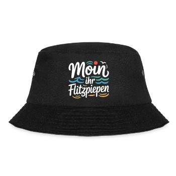 Moin Ihr Flitzpiepen Norddeutsch Hamburg Büro Moin - Bucket Hat - Schwarz - Vorne - Lela (165cm)