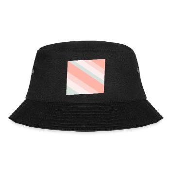 Pastel Diagonal Stripes Peach Mint - Bucket Hat - black - Front - Lela (165cm)