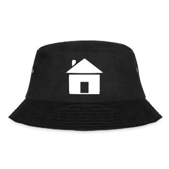 Haus minimal Bauherr Geschenk  - Bucket Hat - Schwarz - Vorne - Lela (165cm)