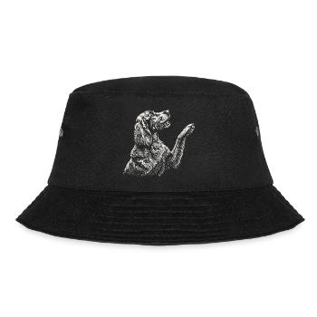Irischer Zuspieler zieht Pfote hoch – Roter Zuspieler Hund Mama Papa - Bucket Hat - Schwarz - Vorne - Lela (165cm)