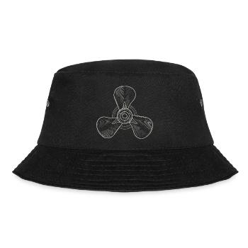 Vintage Three-Blade Propeller Illustration - Bucket Hat - black - Front - Lela (165cm)