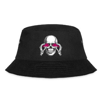 Skull with Pink Fish - Bucket Hat - black - Front - Lela (165cm)