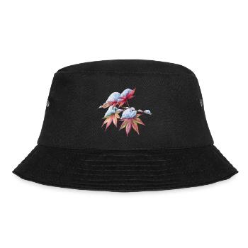 Japanischer Ahorn im Schnee Aquarell Winterblätter - Bucket Hat - Schwarz - Vorne