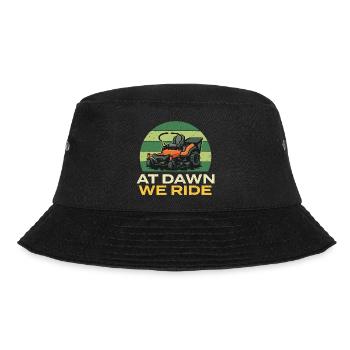 Im Morgengrauen fahren wir – lustiges Rasenmäher-Mähen - Bucket Hat - Schwarz - Vorne