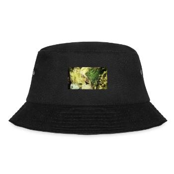 Rabe auf gelbem Fluss - Bucket Hat - Schwarz - Vorne - Lela (165cm)