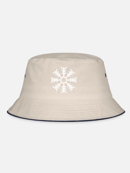 Schneeflocke - Bucket Hat - Natur/Navy - Vorne