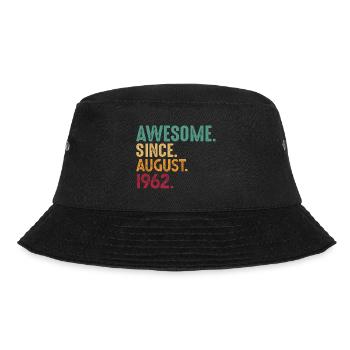August 1962 - 60th birthday gift. Awesome. - Bucket Hat - black - Front - Lela (165cm)