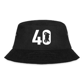 40 Biker Motorrad 40 - Bucket Hat - Schwarz - Vorne