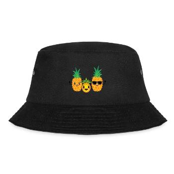 Ananas Familie im Urlaub - Bucket Hat - Schwarz - Vorne - Lela (165cm)