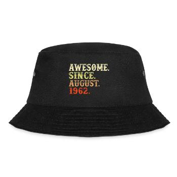 August 1962 - 60th birthday gift. Awesome. - Bucket Hat - black - Front - Lela (165cm)