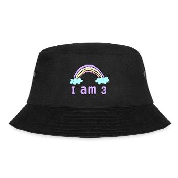Geschenk 3 Jahre Geburtstag Ich bin 3 Jahre alt - Bucket Hat - Schwarz - Vorne - Lela (165cm)