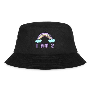Geschenk 2 Jahre Geburtstag Ich bin 2 Jahre alt - Bucket Hat - Schwarz - Vorne - Lela (165cm)