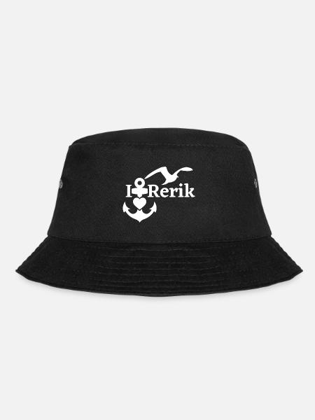 Rerik-Ich liebe Rerik mit Anker Herz & Möwe-Ostsee - Bucket Hat - Schwarz